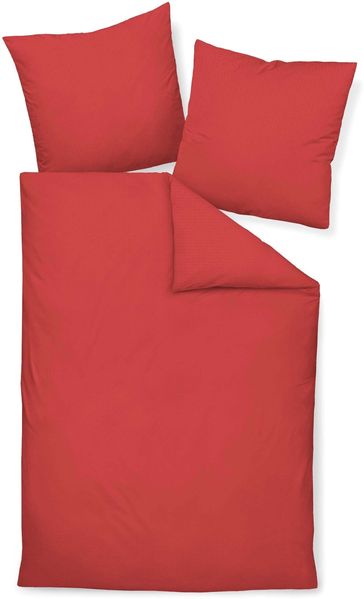 Hochwertige Janine Soft-Seersucker Bettwäsche PIANO | Verschiedene Grössen und Farben 155x220 /80x80 cm rot (61)