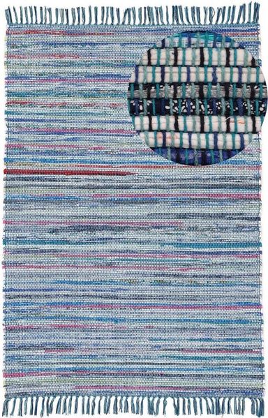 carpetfine Teppich Kelim Chindi, Wendeteppich, rechteckig, Höhe: 6 mm, handgewebt, Fleckerlteppich mit Fransen, auch vielen in Läufergrößen