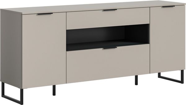 Home affaire Sideboard ADIO, Breite 185cm, 2 Türen, 1 Schubkasten, 1 Klappe, mit Metall-Kufen (1 St), Highboard, Kommode, Lowboard, Schrank, Wohnzimmerschrank, Anrichte