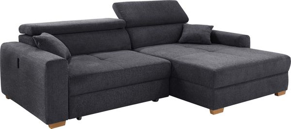 Jockenhöfer Gruppe Ecksofa Slider L-Form, B: 277 cm, mit 60 cm elektr. Sitztiefenverstellung, 140kg Belastbarkeit, USB-Anschluss, Kopfteilverstellung & Zierkissen