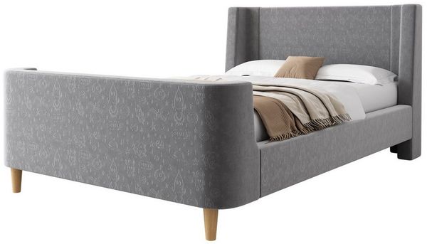 BlingBin Einzelbett (1-tlg, Kinderbett Polsterbett 90 x 200 cm mit kosmischem Muster), Für Jungen & Mädchen, Samt (Ohne Matratze)