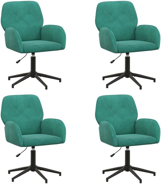 vidaXL Drehstühle 4 Stk. 54 x 55 x 90 cm Türkis Samt (V) 3428337 Bild 2