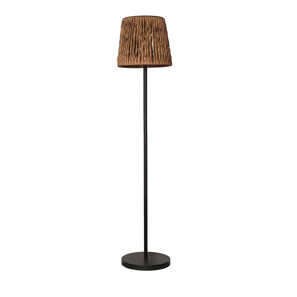 LED Solar-Stehlampe ,Cesta', Wasserhyazinthen-Optik, Dämmerungssensor, matt schwarz, 127cm