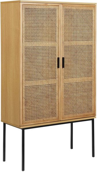 OTTO home Highboard Feines, Eschenholz-Details, robustem Metallgestell, FSC-zertifiziertem Holz