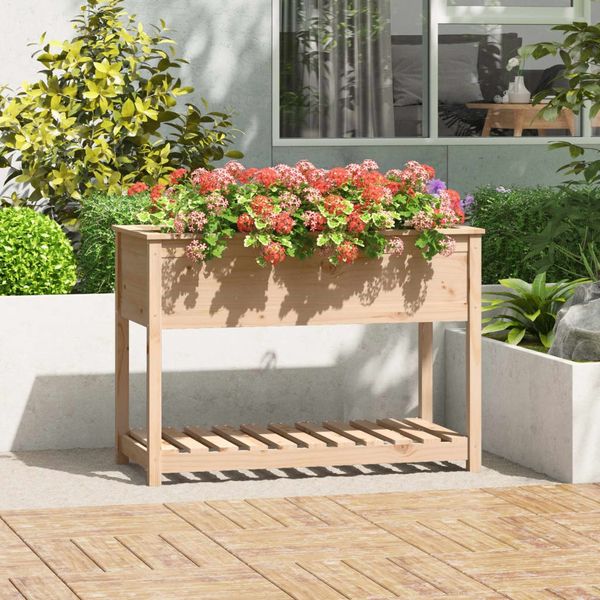 vidaXL Pflanzkübel mit Ablage 111,5x54x81 cm Massivholz Kiefer 823787