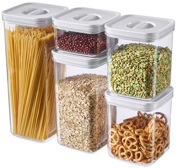 Creliv Vorratsdose Vorratsdose mit Geschenkpackung, 5er-Set, großer Speicherplatz, BPA Frei, (5-tlg), Luftdicht & Stapelbar