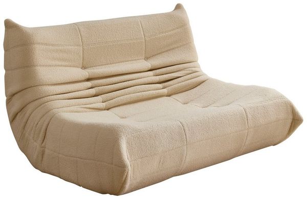 HAUSS SPOLE Sitzsack 2-Sitzer Lazy-Sofa aus Teddy-Samt, modernes Design, Wohnzimmer Beige (1 St), Relaxsessel Polstermöbel