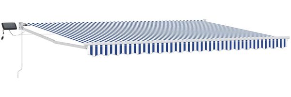 vidaXL Manuelle Gelenkarmmarkise mit LEDs Blau und Weiß 5 x 3 m 3419322 Bild 2
