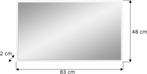Spiegel (B/H/T: 83x48x2 cm) in weiß Melamin Bild 3