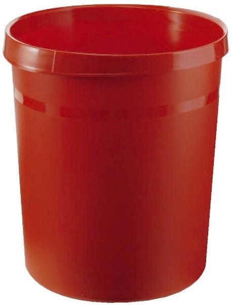 Han 'Grip' Papierkorb Grip, mit umlaufendem Griffrand und 2 Griffmulden, 18 Liter, Rot