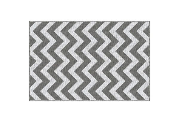 Outsunny Outdoorteppich wasserdichter Kunststoffteppich, für Terrasse, Balkon, Rechteck, Höhe: 0.3 mm, Hellgrau, Weiß, 121 x 182 cm