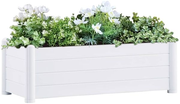 vidaXL Garten-Hochbeet PP Weiß 100x43x35 cm 313975
