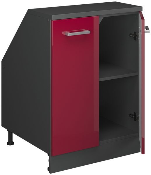 Dachschrägenschrank Rion Rot Hochglanz 60 x 81.6 cm mit 2 Türen, Schrankkorpus 60 cm Tiefe Vicco Bild 4