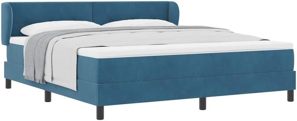 vidaXL Boxspringbett mit Kopfteil Dunkelblau 180 x 200 cm Samt 3340404 Bild 2