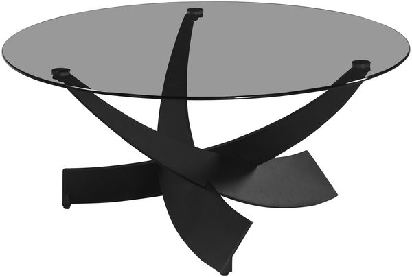 Couchtisch >Taniri< in grau, schwarz, Glas, Metall - 42x90cm (HxD)