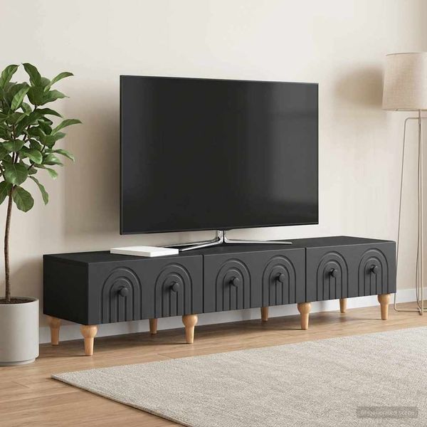 vidaXL TV-Schränk Schwarz 147 x 34,5 x 30 cm Holzwerkstoff 894246