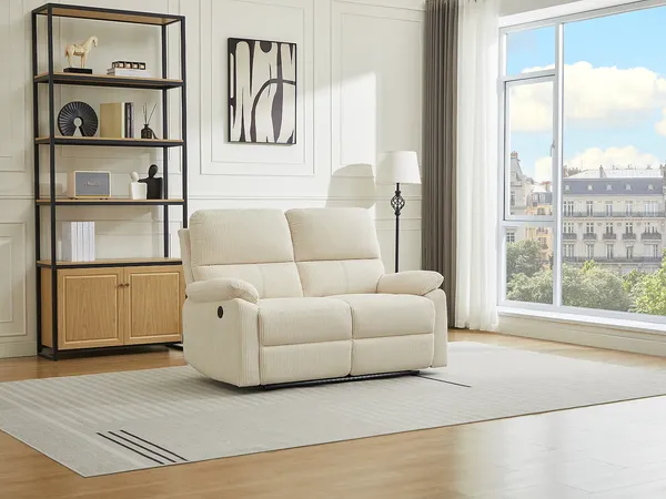 Vente-unique - LUNANO Sofa Stoff Beige - B 89 cm x H 102 cm x L 154 cm
