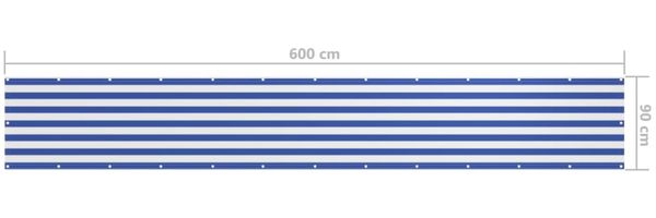 vidaXL Balkon-Sichtschutz Weiß und Blau 90x600 cm Oxford-Gewebe 134919 Bild 5