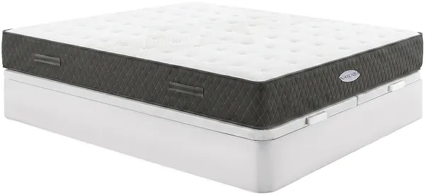 Vente-unique - SOREMA Mattress and bed base set StoffHolz, Platte Weiß - B 180 cm x H 30 cm x L 200 cm