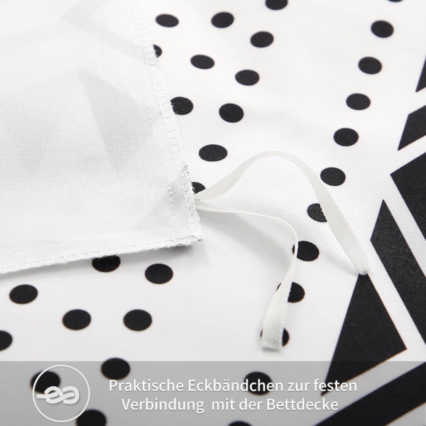 Bettwäsche Set 200x220 Grau Boho Muster Mikrofaser Weich Bügelfrei Bild 5