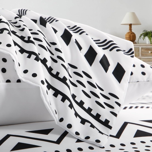 Bettwäsche Set 200x220 Grau Boho Muster Mikrofaser Weich Bügelfrei Bild 7