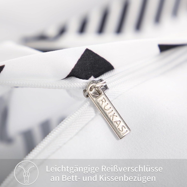 Bettwäsche Set 200x220 Grau Boho Muster Mikrofaser Weich Bügelfrei Bild 6