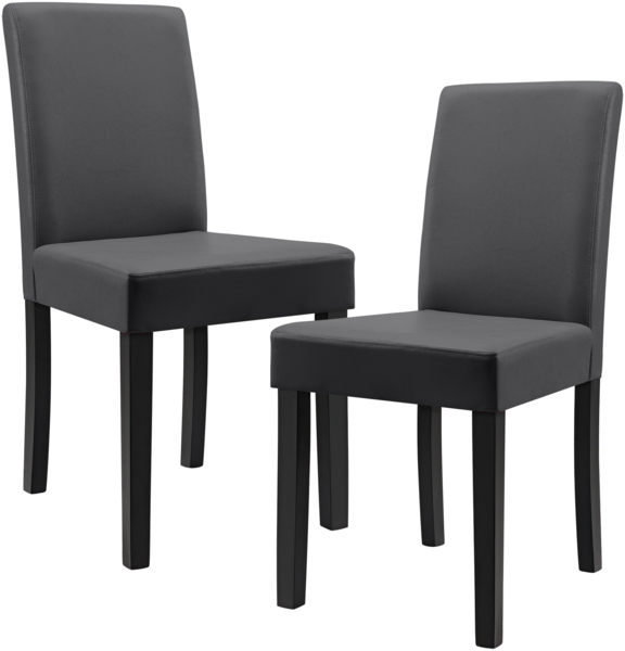 en. casa 2er Set Esszimmerstuhl Den Haag Kunstleder Dunkelgrau