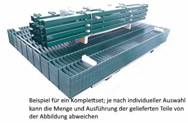Doppelstabmattenzaun-Set / Mit Abdeckleisten / Grün / 203cm hoch / 190m lang Stärke 8/6/8 Bild 2
