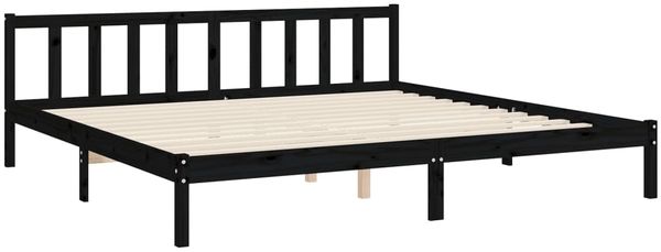 vidaXL Massivholzbett mit Kopfteil Schwarz 200x200 cm 3193425 Bild 9