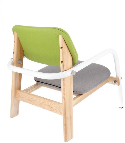Sessel Billy Stoff, Retro Chic skandinavisch, gepolstert, weiss grau grün, Metallgestell