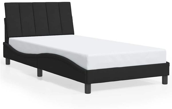Einzelbettgestell Design für Erwachsene ohne Matratze Schwarz 100x200 cm Samt d5069e