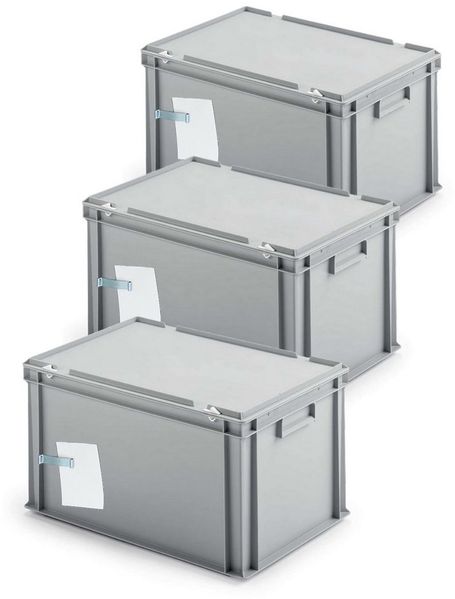 BRB-Lagertechnik Aufbewahrungsbox BRB 3x Ordner-Archivboxen, für je 7 Ordner (A4, breiter Rücken), Perfekt für eine ordentliche und sichere Archivierung!