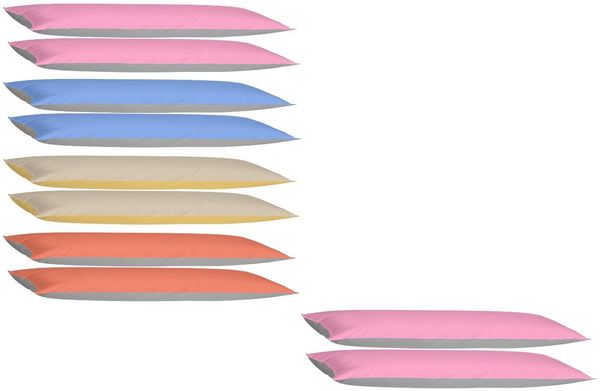 Kissenbezug Hülle Doppelpack mit Reißverschluss 40 x 145 cm Jersey Rosa/Grau