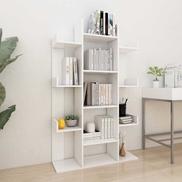 vidaXL Bücherregal Weiß 86x25,5x140 cm Holzwerkstoff 808900