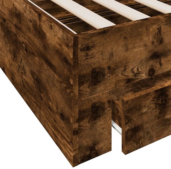 vidaXL Bettgestell mit Schubladen Räuchereiche 75x190 cm Holzwerkstoff 3280444 Bild 8
