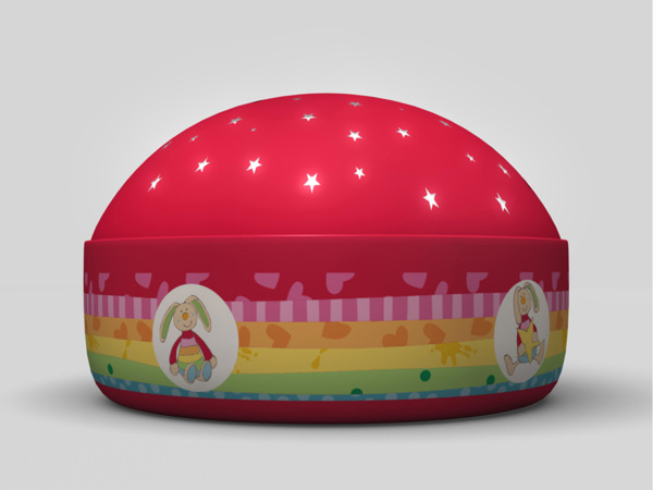 Niermann Standby 80062 Nachtlicht Rainbow Rabbit Projektor, Plastik, rot, 12 x 12 x 7.5 cm Bild 3