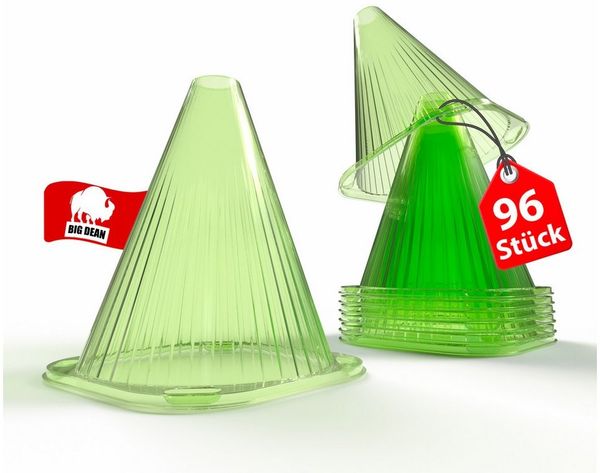 BigDean Pflanzkübel -Pflanzenhut 96 Stück Pflanzhilfe Pflanzglocke grün Frostschutz (Set, 96 St, Pflanzkegel), Schutz vor Schädlingen, Schnecken, Vögel, Witterungsschutz