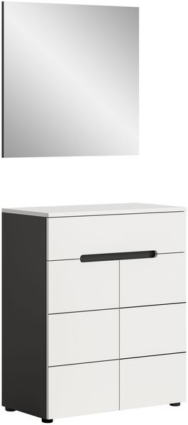 Garderobenkombination (B/H/T: 80x190x37 cm) in weiß Nachbildung