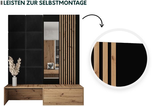 Garderoben-Set Paladura, Farbe: Eiche Artisan + Abriamo 03 Bild 8