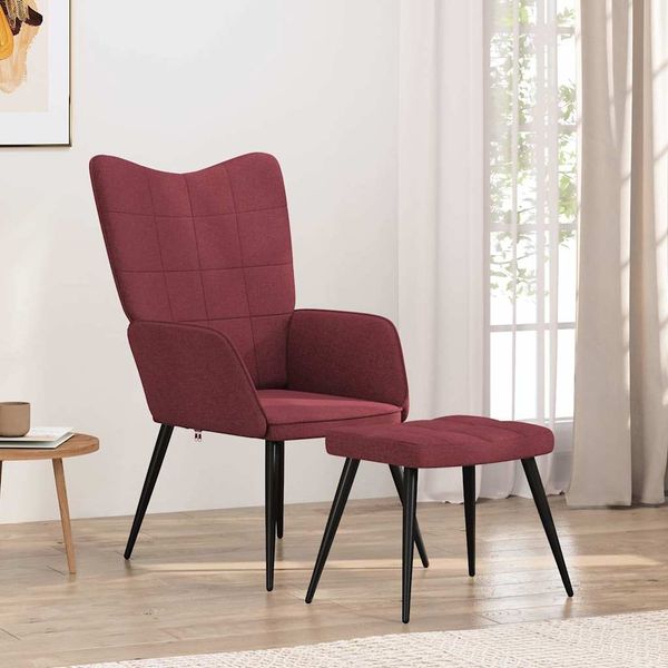 vidaXL Relaxsessel mit Hocker Weinrot Stoff [327960]