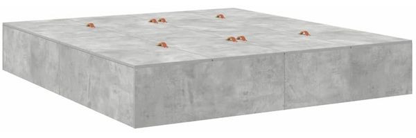 vidaXL Aufbewahrungsbettgestell Beton Grau 200 x 200 cm Holzwerkstoff 3335360 Bild 8