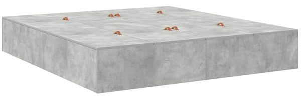 vidaXL Aufbewahrungsbettgestell Beton Grau 200 x 200 cm Holzwerkstoff 3335360 Bild 5