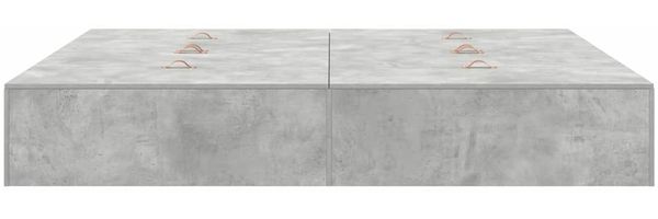 vidaXL Aufbewahrungsbettgestell Beton Grau 200 x 200 cm Holzwerkstoff 3335360 Bild 7
