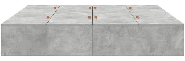 vidaXL Aufbewahrungsbettgestell Beton Grau 200 x 200 cm Holzwerkstoff 3335360 Bild 6