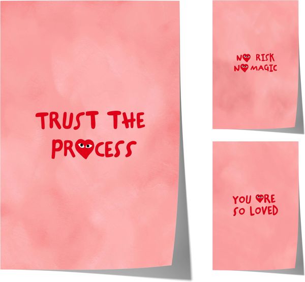 Trust The Process Poster · Geschenkidee · Minimalistisches Motivational Style Design · Urban Kunst · Moderne Wanddeko · Print ohne Rahmen - B / 50x70 cm
