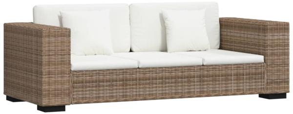 vidaXL 3-Sitzer Sofa Echtes Rattan 243246