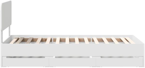 vidaXL Bettrahmen mit Schubladen Weiß 90 x 200 cm Holzwerkstoff 3412220 Bild 9