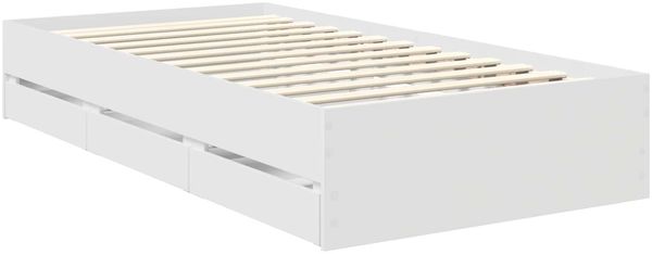 vidaXL Bettrahmen mit Schubladen Weiß 90 x 200 cm Holzwerkstoff 3412220 Bild 6