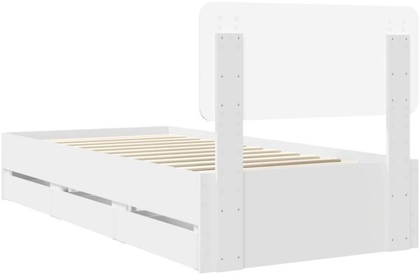 vidaXL Bettrahmen mit Schubladen Weiß 90 x 200 cm Holzwerkstoff 3412220 Bild 10