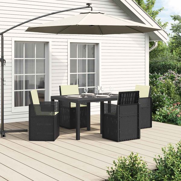 vidaXL Garten Essgruppe mit Kissen 5 pcs Anthrazit und Creme PP 3430055